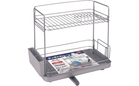 アスベル（株）  553387  ＰＯＳＥ　Ｎポゼ縦横兼用Ｗコート水切り２段スリム　シルバー