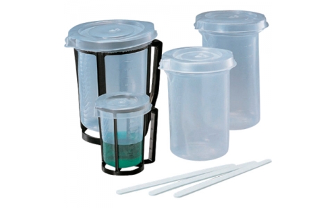 アズワン（株）  6-6607-11  ＡＳ　ディスポ手付ビーカー１Ｌ用フタ１００入