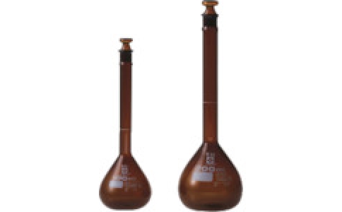 柴田科学（株）  026100-1000A  ＳＩＢＡＴＡ　メスフラスコカスタムＡ　茶　１０００ｍｌ　（２個入）