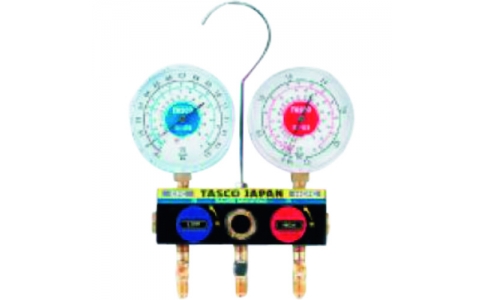 （株）イチネンＴＡＳＣＯ  TA120W  タスコ　Ｒ２２　Ｒ１２　Ｒ５０２用ボールバルブ式ゲージマニホールド