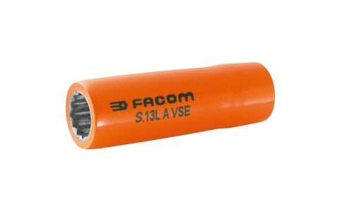 ＦＡＣＯＭ社  S.13LAVSE  ＦＡＣＯＭ　絶縁ロングソケット　１２ポイント　１／２インチ　１３ｍｍ