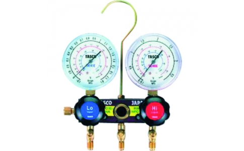 （株）イチネンＴＡＳＣＯ  TA124EH-1  タスコ　Ｒ４０４Ａ　Ｒ４０７Ｃ　Ｒ５０７Ａ　Ｒ１３４ａ用サイトグラス付ゲージマニホールド