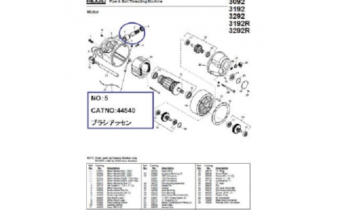 Ｒｉｄｇｅ　Ｔｏｏｌ　Ｃｏｍｐａｎｙ  44540  ＲＩＤＧＩＤ　４４５４０　Ｅ－１４９１　ブラシ　アッセン　Ｆ／１２３３３００ＰＤ