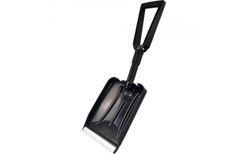 セーフラン安全用品（株）  C0067  エムローキャット　折りたたみスノースコップ　ブラック　ＰＰ＋先端アルミニウム　３段折りたたみタイプ　約２８０ｘ２４０ｍｍ　全長約６７０ｍｍ