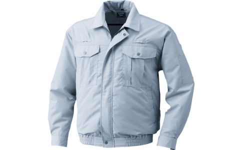 （株）空調服  054F-B20-C06-S2  空調服　ポリエステル製フルハーネス仕様空調服　ワンタッチファンブラック　電池ボックスセット　シルバーＭ