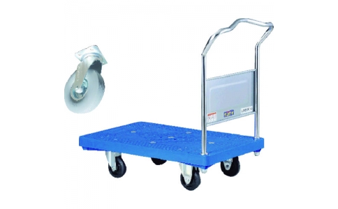 花岡車輛（株）  UPA-LS-AP180  ダンディ　プラスチック台車　ダンディＰシリーズ　タイプＰＡ　固定ハンドル式　悪路用キャスター（エアータイヤ）仕様　Ｗ９０５×Ｄ６０５