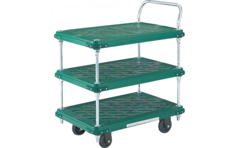 トラスコ中山（株）  MPX-938N-2  ＴＲＵＳＣＯ　ＭＰ樹脂製省音台車　３段片袖型　９１８Ｘ６１８