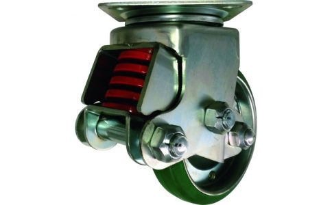 （株）ユーエイ　キャスター事業部  SKY-2S200WF(GR)-B-2  ユーエイ　プレスキャスター自在車　２００径鋼板ホイル緑ゴム車輪