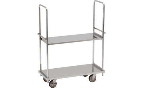 （株）テックサス  TD-1250D-ST1  テックサス　オールステンレス棚台車　１２２０×５０５　ＳＵＳφ１５０ウレタン車　板棚１段