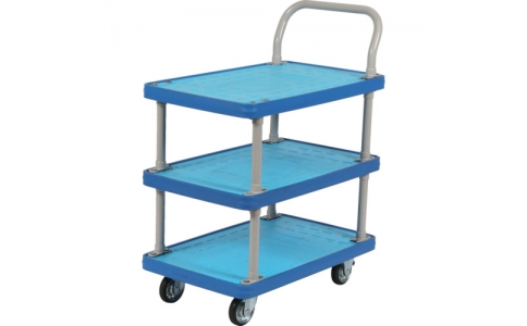 （株）ハマコＳ．Ｓ  KPP-155S  ＨＡＭＡＣＯ　樹脂製台車１５０ｋｇ３段片袖ハンドル（緩衝ゴム付）