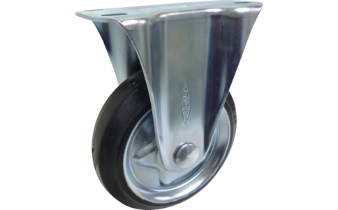 トラスコ中山（株）  TRK-150C  ＴＲＵＳＣＯ　プレス製キャスター　固定Φ１５０　ゴム車