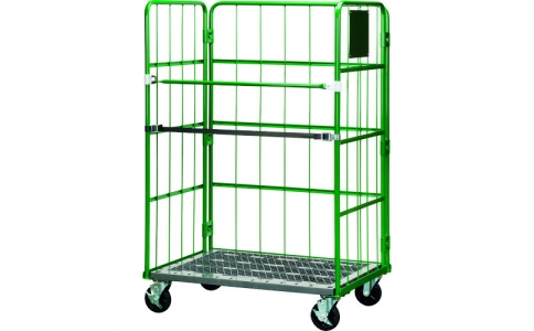 （株）テラモト  OT-561-305-0  テラモト　ロールボックスパレット（折りたたみかご車）底板樹脂仕様