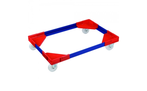 岐阜プラスチック工業（株）  ACL-CB50-N-B.W  リス　コンテナ用台車　６１１０４４　アングルキャリーＬＣＢ－５０用ナイロン車（コーナー／青、アングル／白）