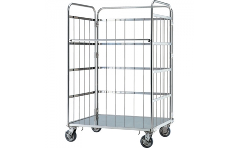 （株）テックサス  MC-1D  テックサス　ロールボックスパレット　８００ｘ６００　ＳＵＳφ１５０ゴム車