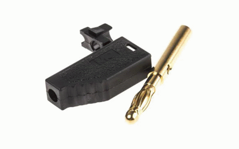 マルチコンタクト バナナプラグ 真鍮， 銅合金 47mm 黒  品番22.2160-21 22.1028仕様