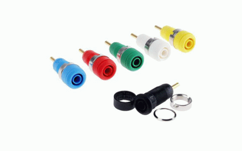 マルチコンタクト バナナプラグ 真鍮 黒， 青， 緑， 赤， 白， 黄  品番20985仕様