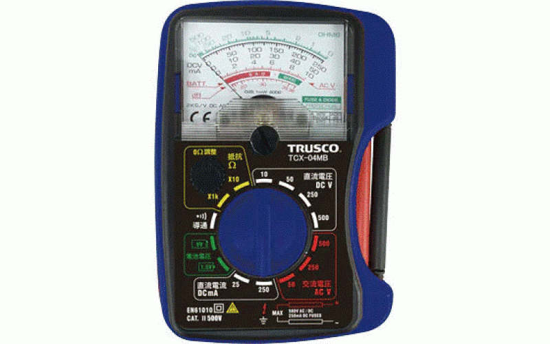 アナログテスタ(マグネット付・テストリード金メッキ処理)  品番TCX-120MG