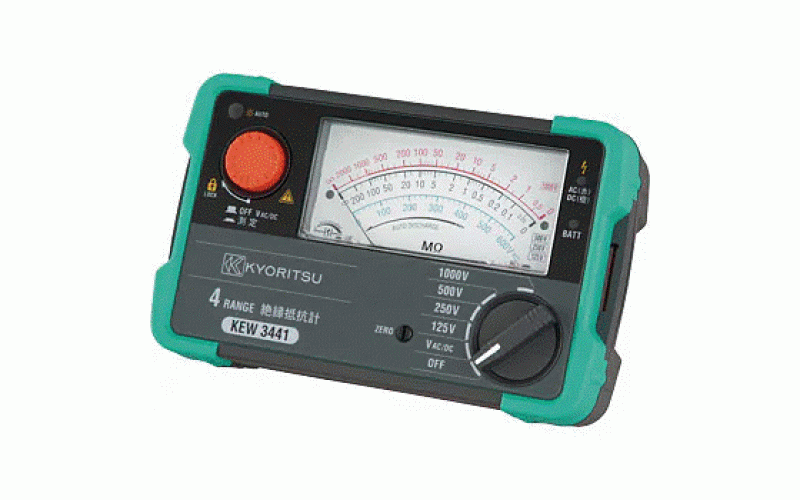共立電気計器  アナログ絶縁抵抗計(4レンジ)    品番  KEW3441