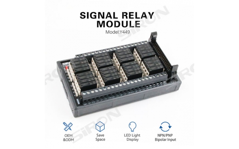 SIRON Y449 Electrical Relay 32-Bit DIN Rail Mount Relay Module Wide-Bottom Signal Relay Module