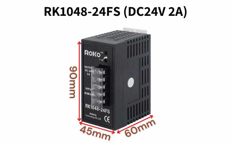 ROKO DIN rail power supply RK1048-24FS (DC24V 2A)