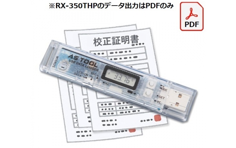 AS ONE  RX-350THP T Temperature and humidity Data Logger (USB direct connection type) with Calibration Certificate　