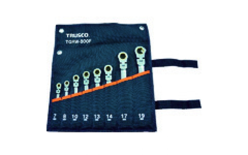 TRUSCO TGRW-800F Head swing ratchet combination wrench set (standard) 8 pieces