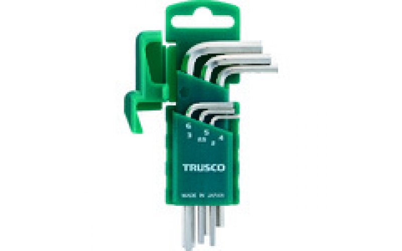TRUSCO HW-TP6S hexagonal bar wrench with tinker holes at both ends, set of 6