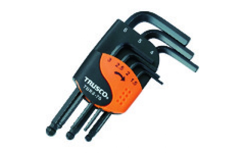 TRUSCO TBRS-7S TBRS-9S TBRS-12S Ball Point Hexagon Bar Wrench (Short Type) Set