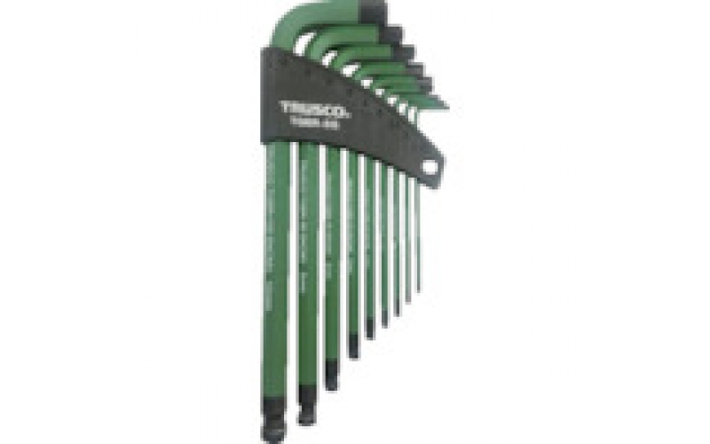TRUSCO TGBR-9S Color Ball Point Hexagonal Bar Wrench Set 9pcs