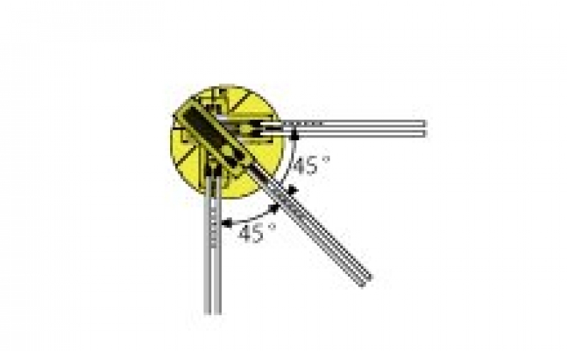KYOWA KFU-5-120-D17 KFU-2-120-D17 120Ω Triaxial, 0°/90°/45° stacked rosette High-temperature Foil Strain Gages (350ºC)