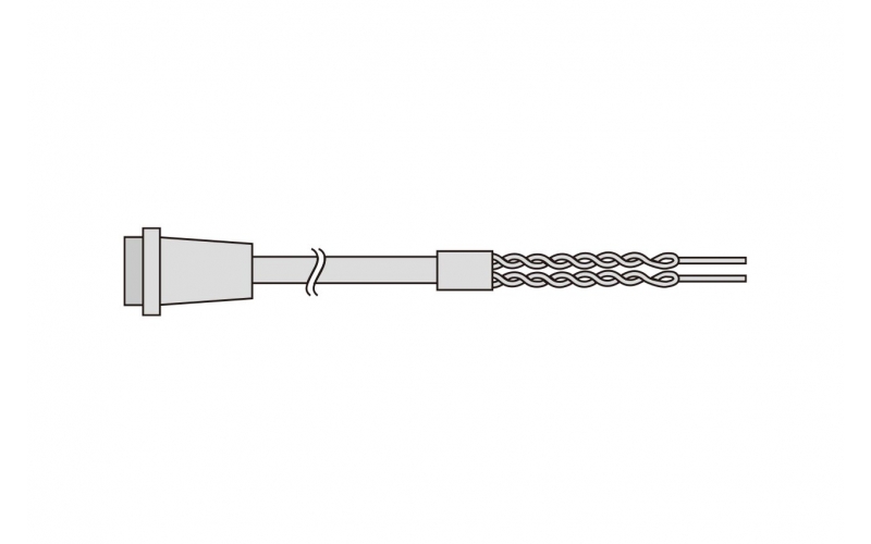 KYOWA DC power cable for the EDX-5000A 4-pin receptacle to 2 conductors twisted, pre-soldering at the cable tip × 2