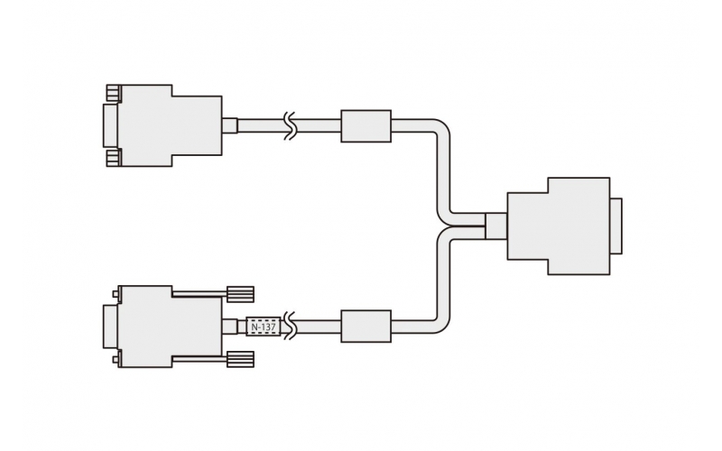 KYOWA N-137 9-pin male D-sub × 9-pin female D-sub to centralized connector