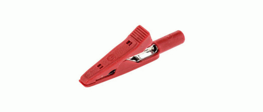 ヒルシュマン 930 317-801 ドルフィンクリップ 5A， 赤