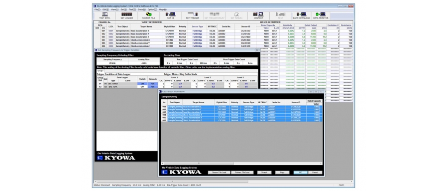 KYOWA DIS-70A Control Software for Crash Test Non-G-Resistant Data Acquisition System for Crash Test